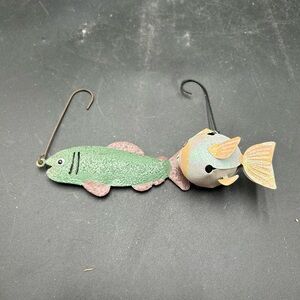 Green and Orange Fish Lure ornaments, fishing